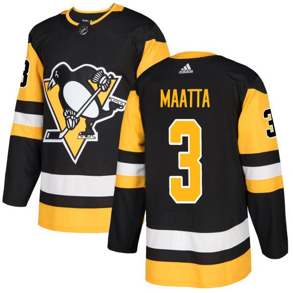 Adidas Men Pittsburgh Penguins #3 Olli Maatta Black Home Authentic Stitched NHL Jersey